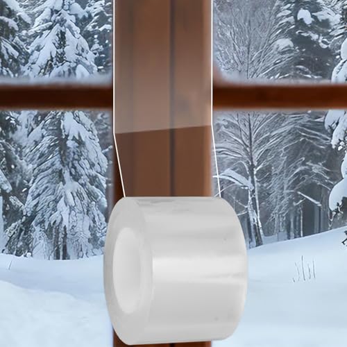 Transparent Window Weather Sealing Tape, 2in x 33ft/5cm x 10m Weather Stripping Residue-Free Clear Window Insulation Tape for Doors Windows Shower Glass Gaps