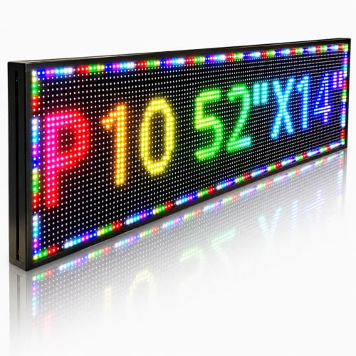 P10 Programmable Scrolling Led Sign,Full Color Display 52"x14" - color: Full Color, size: P10 (52 x 14 inches)