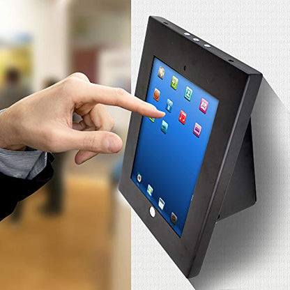 Pyle Anti-Theft Tablet Security Case Holder - Metal Heavy Duty Multi Mount Tablet Kiosk, Mounts on Wall, Table, Desk w/ Landscape/Portrait Mounting, Designed for iPad 2, 3, 4, Air Tablets - PSPADLKW5 - size: 9.5" x 6.5" x 12.25", style: Wall Mouth holder