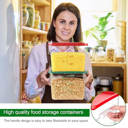 FoldTier 2 Pcs Square Food Storage Containers, Green, Red, 12 Qt - color: Green, Red, size: 12 Qt