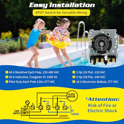 T104M Mechanical Timer Switch (No Box), 12 ON/Off 24Hour Timer Switch - style: T104M