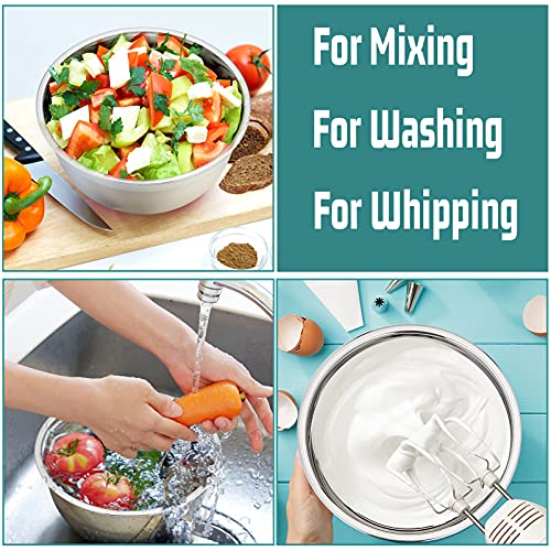 P&P CHEF Stainless Steel Mixing Bowls With Lids, Set of 6, Multicolor - color: Multicolor