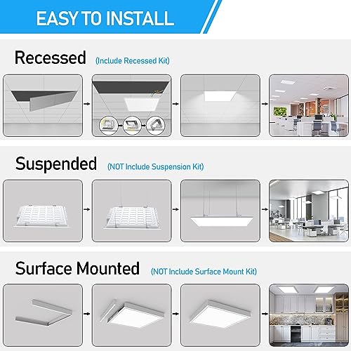 AIKVSXER 8 Pack 2x2 Led Flat Panel Light 40W 3000K/4000K/5000K Switchable - color: 2x2 8PACK