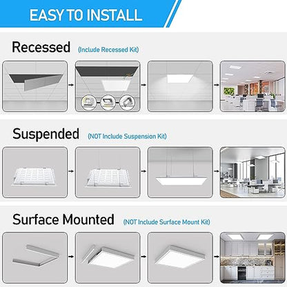 AIKVSXER 8 Pack 2x2 Led Flat Panel Light 40W 3000K/4000K/5000K Switchable - color: 2x2 8PACK