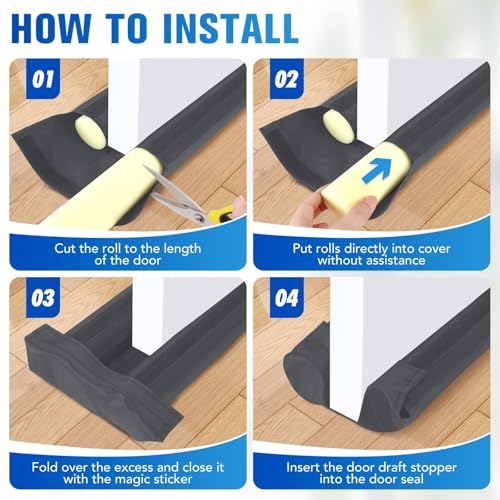 Under Door Draft Stopper, Covers Gap Up to 2.36",30 Inch, Gray - color: Gray, size: 30 Inch