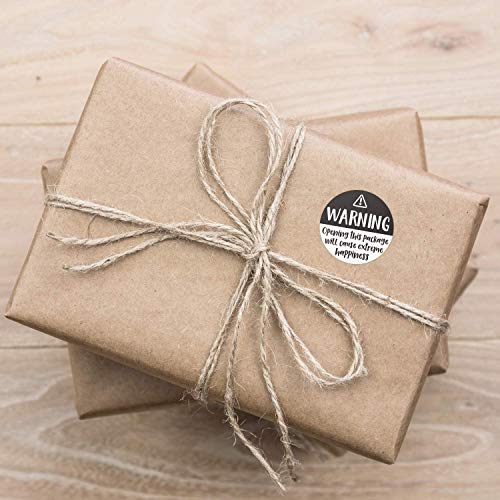Hybsk Black and White Adorable Warning: Extreme Happiness Labels for Business Or Personal Use, 1.5 inch, 500 Small Business Stickers On a Roll