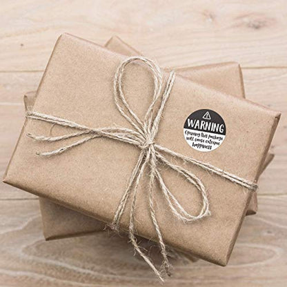 Hybsk Black and White Adorable Warning: Extreme Happiness Labels for Business Or Personal Use, 1.5 inch, 500 Small Business Stickers On a Roll
