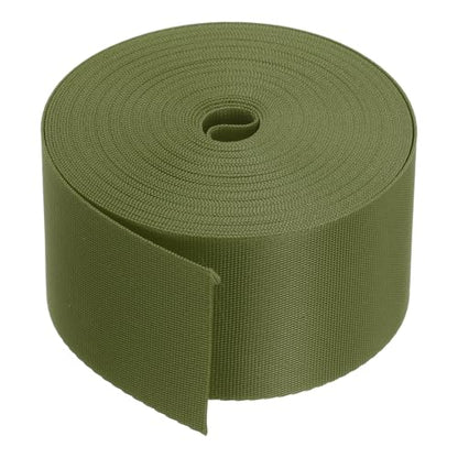 MECCANIXITY Flat Nylon Webbing Strap 2 Inch 10 Yards Chestnut Brown - color: Chestnut Brown, size: 2 Inch x 10 Yards