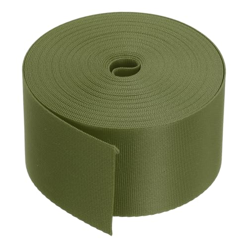 MECCANIXITY Flat Nylon Webbing Strap 2 Inch 10 Yards Chestnut Brown - color: Chestnut Brown, size: 2 Inch x 10 Yards