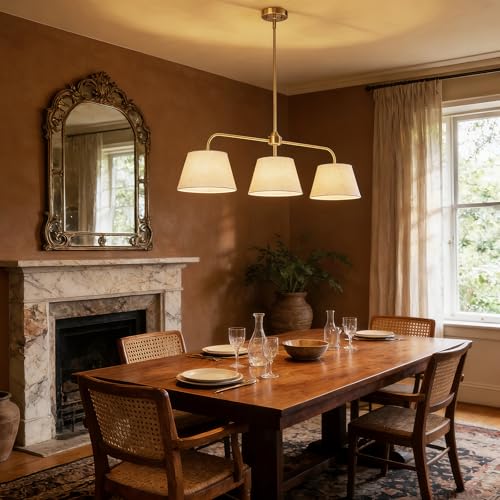 40" Brass Kitchen Island Lighting, Linear Chandeliers for Dining Room - color: Gold
