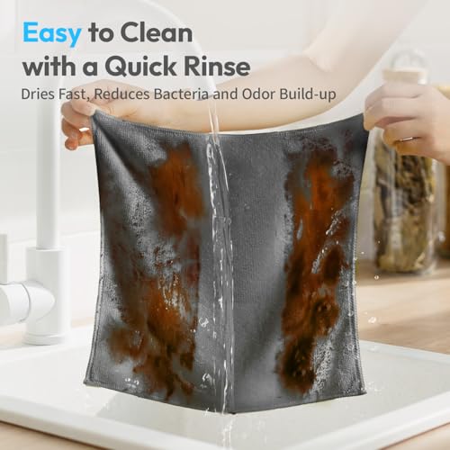 Microfiber Cleaning Cloth, Gray, 24 Pack - color: Gray