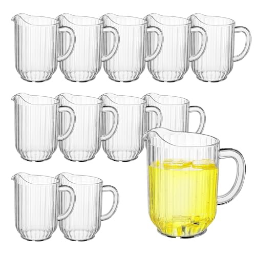 68 Oz Plastic Beer Pitcher Set,Commercial Grade Anti-Drip Restaurant Water Pitcher with Handle,Frost-Resistant Design,Ideal for margarita, Sangria, Lemonade Iced Tea (12 Pack, 68oz(2000ml)) - color: 12 Pack, size: 68oz(2000ml)