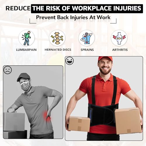 MELOTOUGH Work Back Brace for Men Lower Back,Back Brace for Work Lifting,Shoulder Straps Construction, Warehouse S/M,Christmas Gifts for Men - size: X-Small