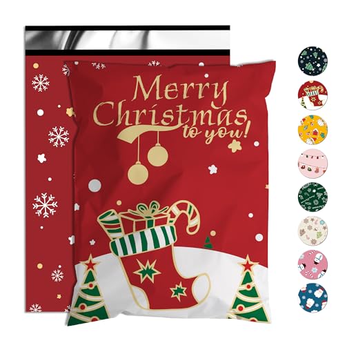 Christmas Poly Mailers 10x13 Inch 25 Pcs, Merry Christmas - color: Red Merry Christmas, size: 10x13 Inch 25Pcs