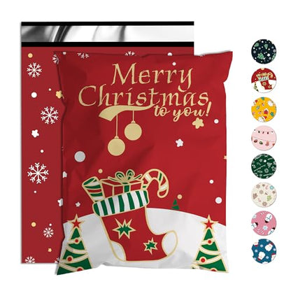 Christmas Poly Mailers 10x13 Inch 25 Pcs, Merry Christmas - color: Red Merry Christmas, size: 10x13 Inch 25Pcs