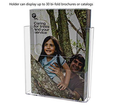 Hanging Bifold Holder with Hardware for 6.5" Printed Literature and Materials Space Saving Wall Display Booklet Take One Organizer Clear Acrylic by Marketing Holders