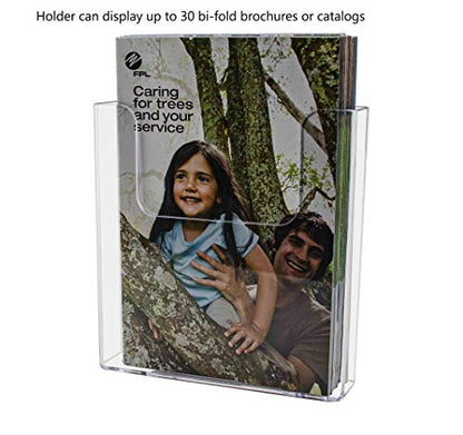 Hanging Bifold Holder with Hardware for 6.5" Printed Literature and Materials Space Saving Wall Display Booklet Take One Organizer Clear Acrylic by Marketing Holders