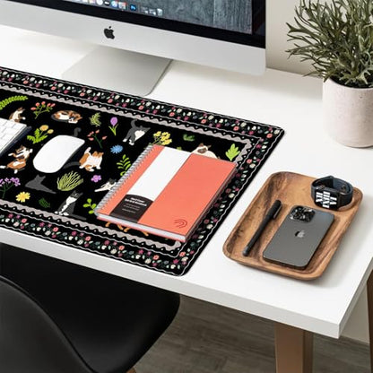 Cat Desk Mat, Cute Large Mouse Pad for Women, Black 27.5"x13.8" - color: D-black Cats, size: 27.5" x 13.8"