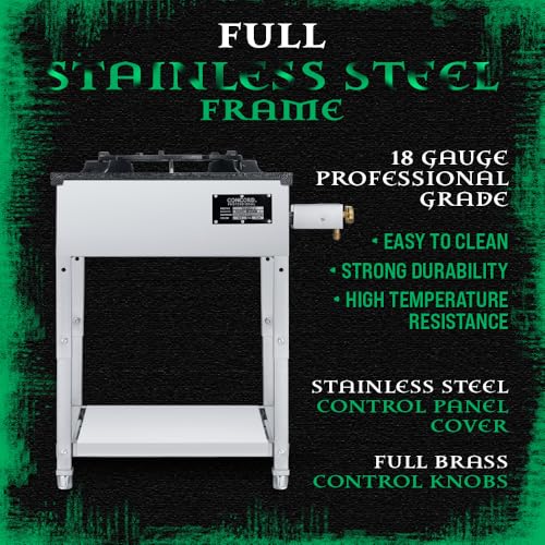 Concord Professional HADES Stainless Steel Commercial Stove. Dual Controled Burner Head with Solid Cast Iron Range Top. Height Adjustable.
