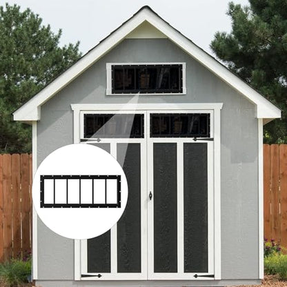 NeatiEase 2 Pack Shed Windows 10"x35", Transom Window Fixed Design with Tempered Glass for Playhouses, Sheds, Garage and Chicken Coops (Black) - color: Black