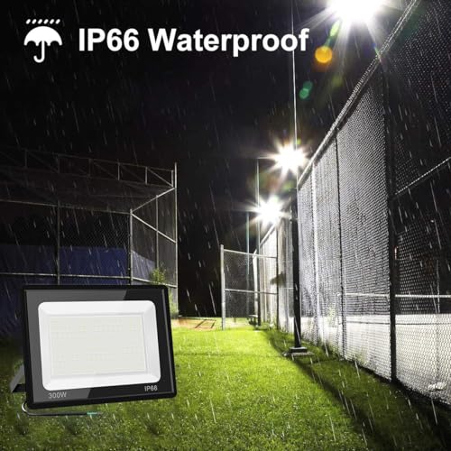 300W LED Flood Light 2 Pack, 5000K Daylight White Floodlights, IP66 - size: 300 W-2 pack