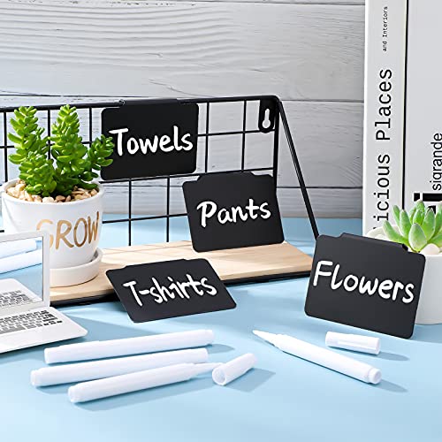 34 Pcs Plastic Basket Bin Label Clip Reusable Chalkboard Removable Clip on