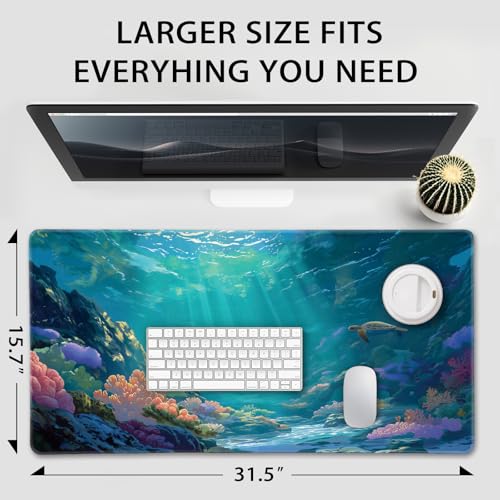 Sea Turtles Large Gaming Mouse Pad Desk Mat 31.5"x15.7" - color: Sea Turtles