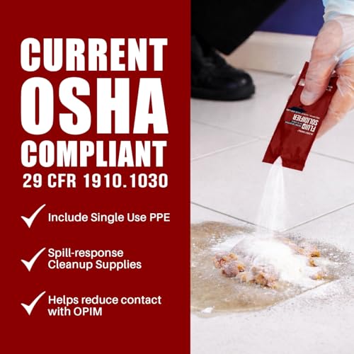 EVERLIT CARE Bodily Fluid Cleanup OSHA Compliant Bloodborne Pathogens Spill Kit Body Protection PPE from Exposure to Blood Vomit and Other potentially infectious Materials