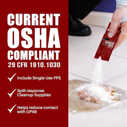 EVERLIT CARE Bodily Fluid Cleanup OSHA Compliant Bloodborne Pathogens Spill Kit Body Protection PPE from Exposure to Blood Vomit and Other potentially infectious Materials