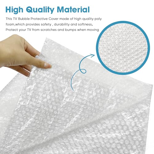 Foam Flat Screen TV Cover and Bubble TV Protective Cover, Fits Up to 65" TV