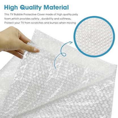 Foam Flat Screen TV Cover and Bubble TV Protective Cover, Fits Up to 65" TV