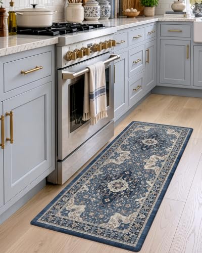 DEXI Kitchen Floor Mats Cushioned Anti Fatigue Runner Rug 23x59 Blue - color: Blue, size: 59"L x 24"W x 0.4"Th
