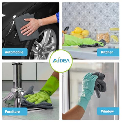 AIDEA Microfiber Cleaning Cloth Grey 50PK, Microfiber Towels 11.5×11.5" - color: Grey