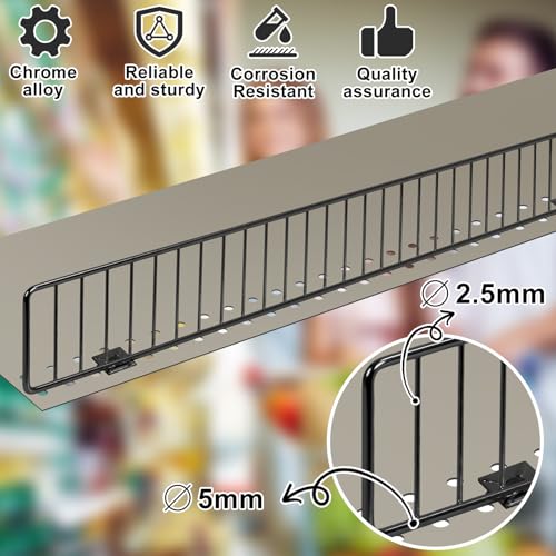 Yaocom 10 Pcs Gondola Shelf Fence 36x3'' Retail Front Wire Guard, Black - color: Black, size: 36" x 3"