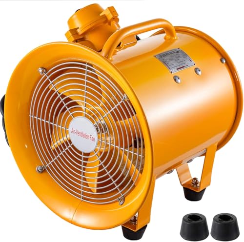 VEVOR Explosion Proof Fan 10 Inch, 350W, Industrial Portable Ventilator Blower/Exhaust with 9.8ft Light Cord -No Plug - size: 10 Inch
