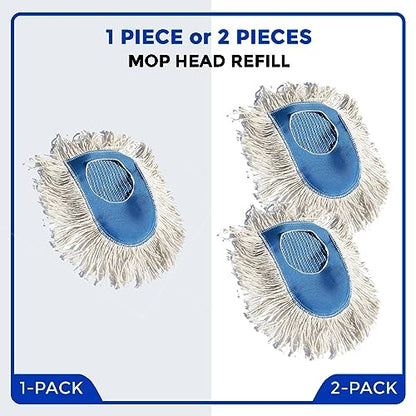 Nine Forty Heavy Duty, Industrial-Strength Cotton Wedge Dust Mop Head - Home & Commercial Hardwood Floor Cleaning - Designed for High-Performance Janitorial & Housekeeping Tasks