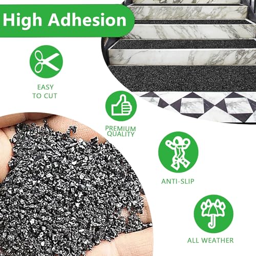 COSIMIXO 12" x 35Ft Heavy Duty Anti Slip Tape,Best 80grit Friction,Grip,Abrasive for Stairs Outdoor/Indoor,Skateboard Grip Tape Safety Non Skid Tread Staircases Anti-Slip Traction Tape Black - size: 12" x 35Ft