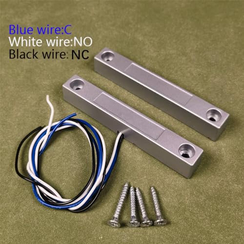 Gebildet MC-58 Rolling Door Contact, Magnetic Reed Switch Alarm with 3 Wires for N.O./N.C. Applications - color: Silver-E1282T