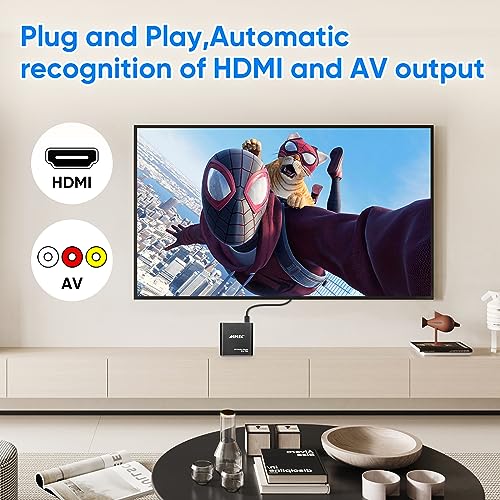 HDMI Media Player with One More AV Cable, Black Mini 1080p Full-HD Ultra HDMI Digital Media Player for -MKV/RM- HDD USB Drives and SD Cards