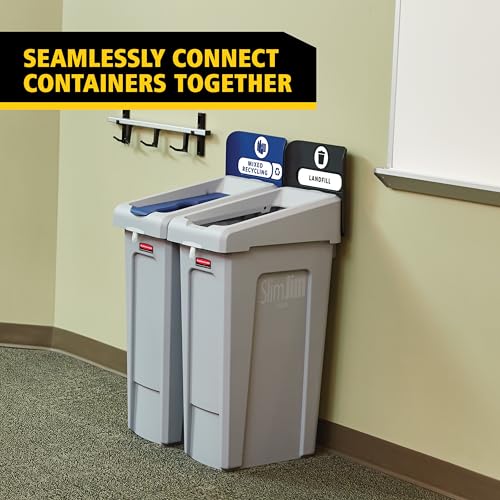 Rubbermaid Commercial Products Slim Jim Recycling Station, Mixed, 33 Gal - size: 33G