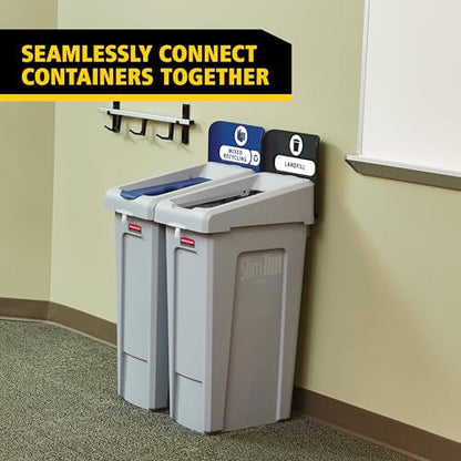 Rubbermaid Commercial Products Slim Jim Recycling Station, Mixed, 33 Gal - size: 33G