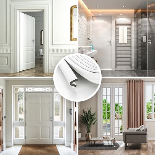 Ravinte Weather Stripping Door Seal, Q-Shaped Kerf Foam Strip, 19.8FT, White - color: White, size: 19.8 feet
