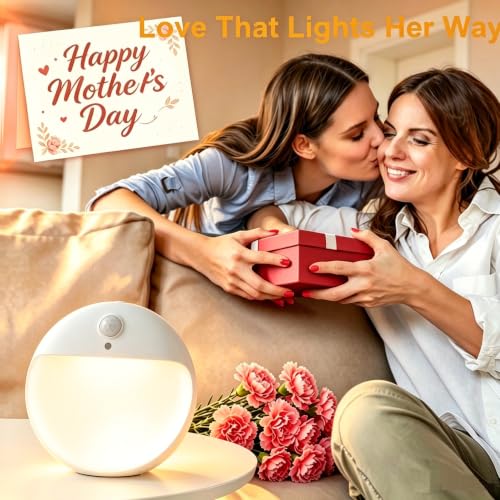YUNLEX Pink Motion Sensor Night Light Battery Operated, Dim Light,1-15lm - color: Pink