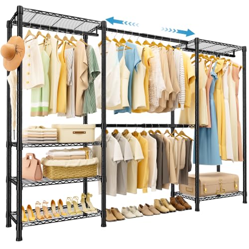Expandable Closet System Heavy Duty Clothes Rack for Hanging Clothes