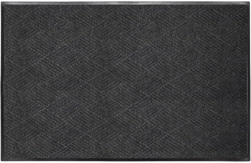 WaterHog Max Diamonds Front Door Mat Indoor Outdoor Entrance, All-Weather - color: Black Smoke, size: Extra Large 45"x70" (4’x6’)
