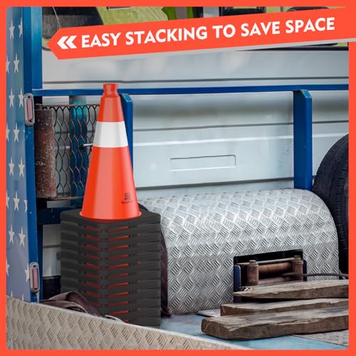 RoadHero Orange Traffic Safety Cones 18 Inch with Weighted Base, 4 Pack - size: 18 INCH