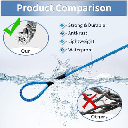 3.3mm Steel Wire Rope Outdoor Travel Security Cable Lock,Braided Steel Coated Safety Cable Luggage Lock,Safety Cable Wire Rope Chain Lock Double Loop Lightweight (Blue*10, 12in/30cm) - color: Blue*10, size: 12in/30cm