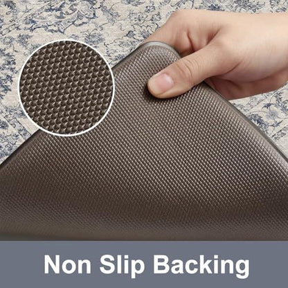 KIMODE Kitchen Floor Mats Cushioned Anti Fatigue Rugs Sets of 2 - color: Multi-blue, size: 20"x71"+20"x32"--0.47 inches