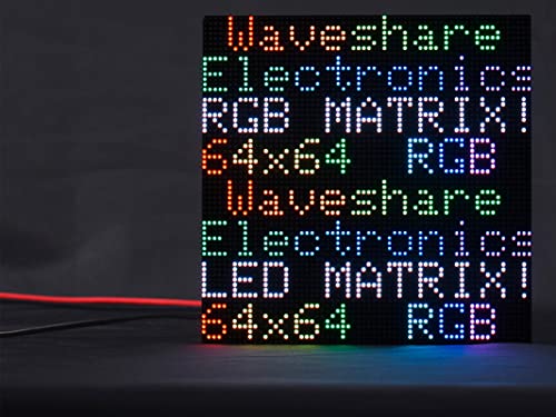 waveshare RGB Full Color LED Matrix Panel 64x64, 4096 RGB LEDs, 2mm Pitch, Adjustable Brightness, Display Text, Colorful Image, Animation,Compatible with Raspberry Pi/Raspberry Pi Pico / ESP32 - color: 64x64-2 M M Pitch