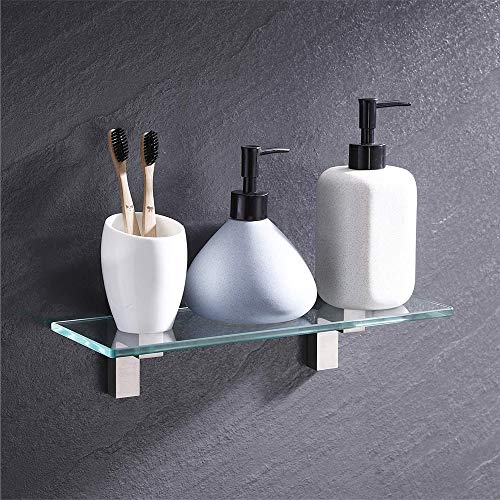 AWEN Solid Metal Adjustable Wood/Glass Shelf Bracket Wall Mount, Shelf Holders，3-28mm Thick Adjustable Shelf Bracket, 25lbs Load, Brushed Nickel, 2 Pack - size: Brushed Nickel